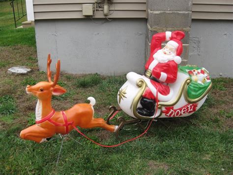 santa blow mold with reindeer|Santa Sleigh and Reindeer Blow Mold for sale .